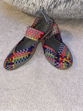 Bernie Mev Multicolored Woven Elastic Cuddly Flats - EU 38 (US 7.5) Travel Flats